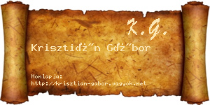 Krisztián Gábor névjegykártya